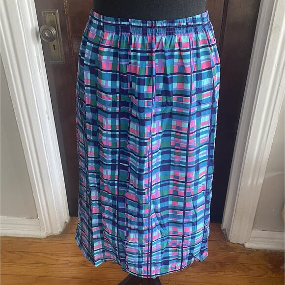 Vintage SG Sport Jewel Tone Grid Pattern Plaid Skirt Womens Plus Size 1X - Picture 3 of 10